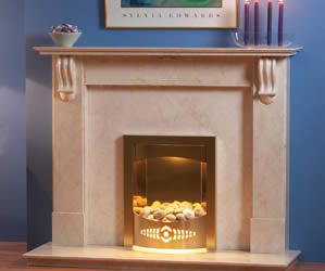 Marble mantel fireplace