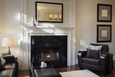 white fireplace surround