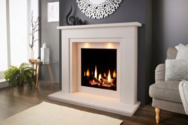 large white gas fire